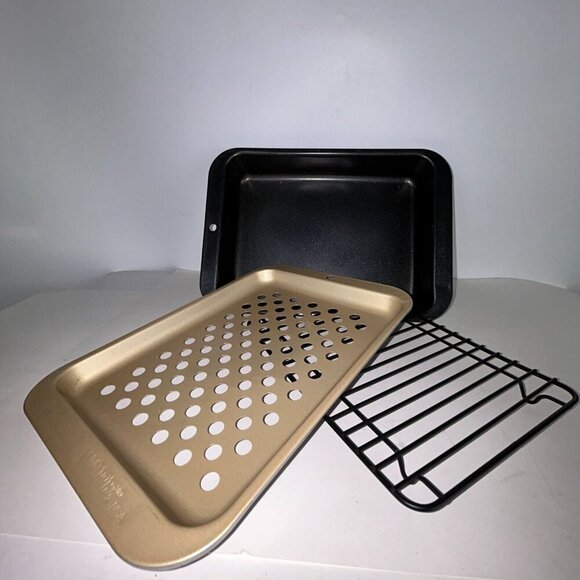 Nordic Ware Naturals Compact Nonstick Crisper Tray, Baking Pan and Rack Set - Picture 2 of 10